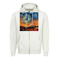 Oatmeal Heather van gogh never saw gallifrey Zipper Hoodie - linhVisuals