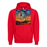 Red van gogh never saw gallifrey Zipper Hoodie - linhVisuals