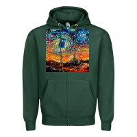 Sports Green van gogh never saw gallifrey Zipper Hoodie - linhVisuals