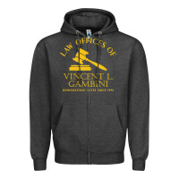 Charcoal Heather vincent gambini law offices Zipper Hoodie - linhVisuals