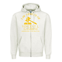 Oatmeal Heather vincent gambini law offices Zipper Hoodie - linhVisuals