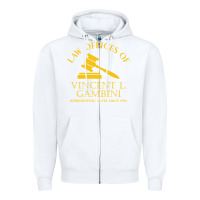 White vincent gambini law offices Zipper Hoodie - linhVisuals