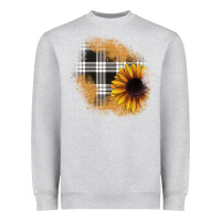 Heather Grey sunflower christmas patch Heavyweight Sweatshirt - JahusDesignShop