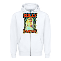 White #parton vintage Zipper Hoodie - linhVisuals