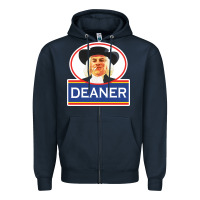 Navy deaner oats Zipper Hoodie - linhVisuals