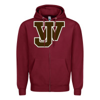 Burgundy jefferson high school Zipper Hoodie - linhVisuals