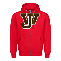 Red jefferson high school Zipper Hoodie - linhVisuals