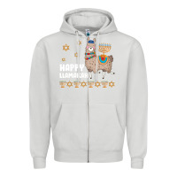 Dove Grey happy llamakah llama withorah jewish Zipper Hoodie - linhVisuals