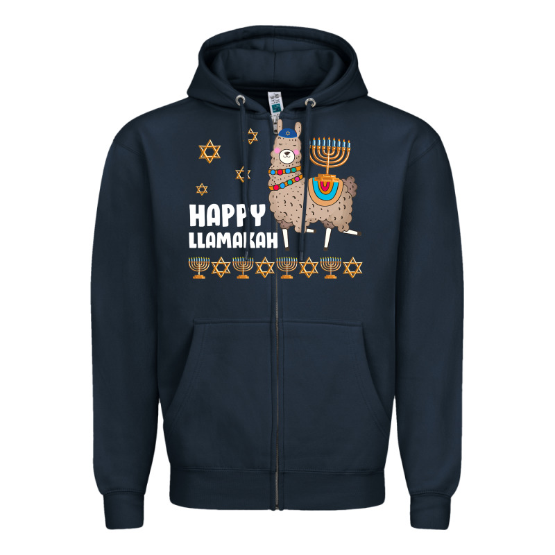 Happy Llamakah Llama Withorah Jewish Zipper Hoodie by linhVisuals | Teevron