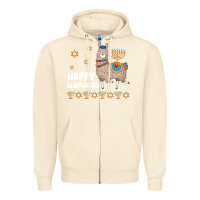 Sandshell happy llamakah llama withorah jewish Zipper Hoodie - linhVisuals