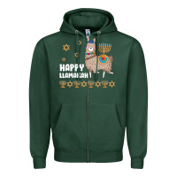 Sports Green happy llamakah llama withorah jewish Zipper Hoodie - linhVisuals