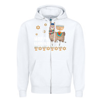 White happy llamakah llama withorah jewish Zipper Hoodie - linhVisuals