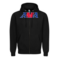 Black american motorcyclist association (AMA) Zipper Hoodie - linhVisuals