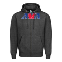 Charcoal Heather american motorcyclist association (AMA) Zipper Hoodie - linhVisuals