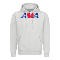 Dove Grey american motorcyclist association (AMA) Zipper Hoodie - linhVisuals