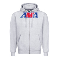 Heather Grey american motorcyclist association (AMA) Zipper Hoodie - linhVisuals