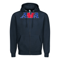 Navy american motorcyclist association (AMA) Zipper Hoodie - linhVisuals