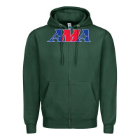 Sports Green american motorcyclist association (AMA) Zipper Hoodie - linhVisuals