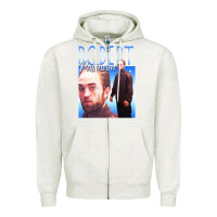 Oatmeal Heather #robert pattinson Zipper Hoodie - linhVisuals