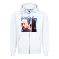 White #robert pattinson Zipper Hoodie - linhVisuals
