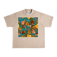 French Oak american football winner cup and helmet seamless pattern Urban Heavy Tee - BundleAndBundleShop
