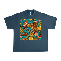 Midnight Navy american football winner cup and helmet seamless pattern Urban Heavy Tee - BundleAndBundleShop