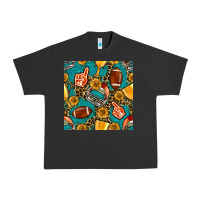 Pigment Black american football winner cup and helmet seamless pattern Urban Heavy Tee - BundleAndBundleShop