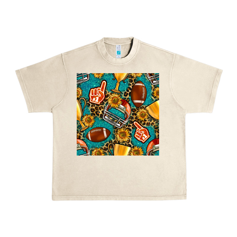 American Football Winner Cup And Helmet Seamless Pattern Urban Heavy Tee by BundleAndBundleShop | Teevron