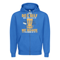 True Royal i play disc golf because i like it not Zipper Hoodie - linhVisuals