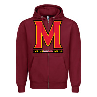 Burgundy maryland terr Zipper Hoodie - linhVisuals