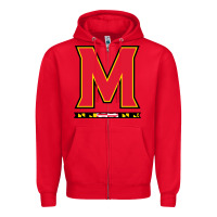 Red maryland terr Zipper Hoodie - linhVisuals