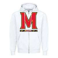 White maryland terr Zipper Hoodie - linhVisuals