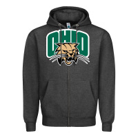 Charcoal Heather ohio bobc Zipper Hoodie - linhVisuals