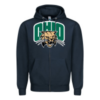 Navy ohio bobc Zipper Hoodie - linhVisuals
