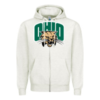 Oatmeal Heather ohio bobc Zipper Hoodie - linhVisuals