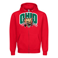 Red ohio bobc Zipper Hoodie - linhVisuals