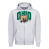 Heather Grey ohio bobc Zipper Hoodie - linhVisuals