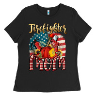 Black Firefighter mom Ladies Tee - FaDigitalArtStudio