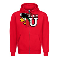 Red barry Zipper Hoodie - linhVisuals