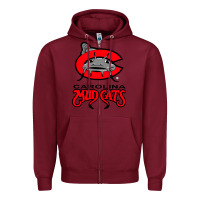 Burgundy the-carolina-mudcats-merch Zipper Hoodie - linhVisuals