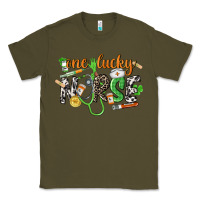 Army Green One lucky Nurse St. Patrick's Day Classic Tee - CowGirlArtShop
