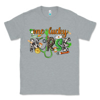 Heather Grey One lucky Nurse St. Patrick's Day Classic Tee - CowGirlArtShop