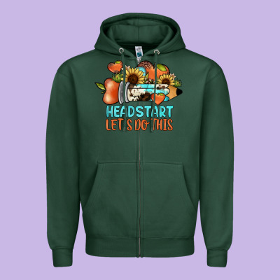 Headstart Let's Do This Zipper Hoodie Designed By Jahusdesignshop