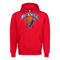 Red bucknell Zipper Hoodie - linhVisuals