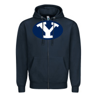 Navy byu couga s Zipper Hoodie - linhVisuals