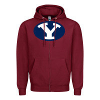Burgundy byu couga s Zipper Hoodie - linhVisuals