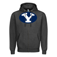 Charcoal Heather byu couga s Zipper Hoodie - linhVisuals
