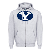 Heather Grey byu couga s Zipper Hoodie - linhVisuals