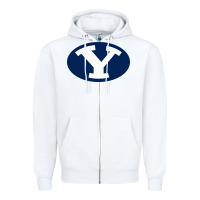 White byu couga s Zipper Hoodie - linhVisuals