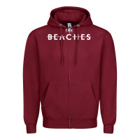 Burgundy the beaches Zipper Hoodie - linhVisuals